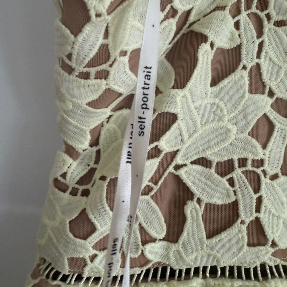 Self-Portrait Azaelea dress size 8 lace nude yellow - Picture 11 of 12